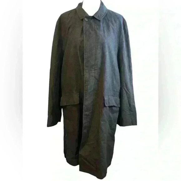 Vintage Trench Coat By Croydon Checkered Size Medium - Picture 3 of 13